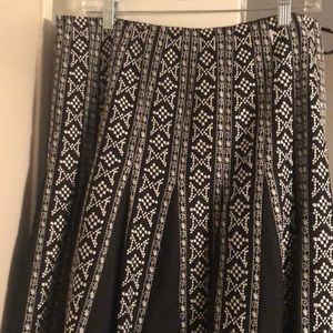 Black and white flare skirt